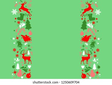 Merry Christmas and New Year decorations elements seamless pattern border, Christmas backgrounds and wrapping paper. Vector file