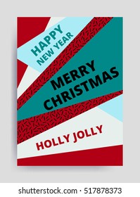 Merry christmas New Year design, eye catching banner template. Bright colorful vector illustrations for greeting card, posters, print, mobile phoned designs, ads, promotional material Yellow Pink Blue