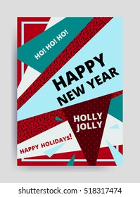 Merry christmas New Year design, eye catching banner template. Bright colorful vector illustrations for greeting card, posters, print, mobile phoned designs, ads, promotional material Yellow Pink Blue