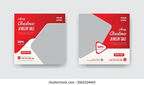 Merry Christmas New Year Fashion New Collection Sale Offer Social Media Post Web Banner Or Square Flyer Template