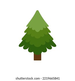 Frohe Weihnachten und Neujahr flach Winter abstrakte Tannenbaum-Ikone. Vektorgrafik einzeln auf weißem Hintergrund. Minimales Piktogramm, noel-Einladung-Design