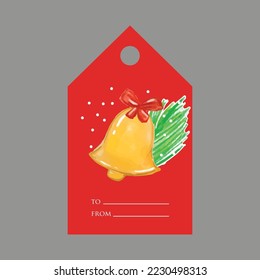 Merry Christmas and New Year gift tags and cards. Vector illustration