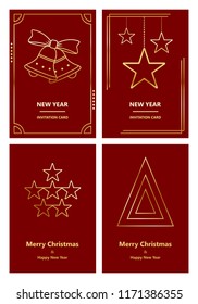 Merry Christmas and New Year greeting card