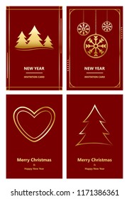 Merry Christmas and New Year greeting card