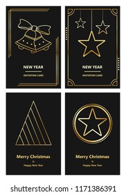 Merry Christmas and New Year greeting card