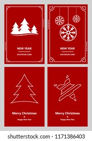 Merry Christmas and New Year greeting card