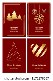 Merry Christmas and New Year greeting card