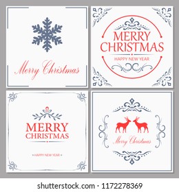 Merry Christmas and New Year greeting card