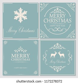 Merry Christmas and New Year greeting card