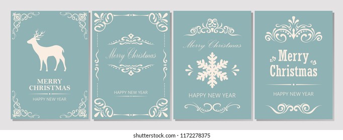 Merry Christmas and New Year greeting card