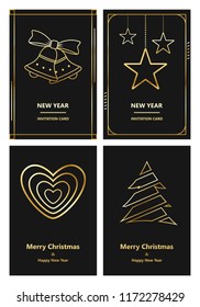 Merry Christmas and New Year greeting card