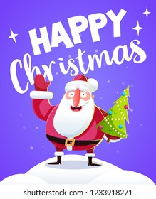 Merry Christmas and new year greeting card retro design. Vector illustration