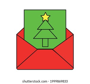 Merry Christmas and New Year greeting card vector illustration.

