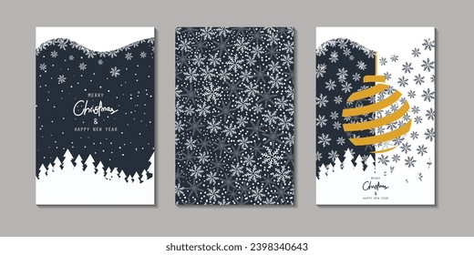 Merry Christmas and New Year Greeting cards,posters, holiday covers.