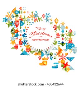 Merry Christmas and New Year Greeting Card. Christmas Background