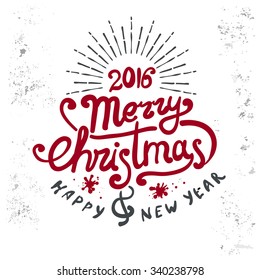 MERRY CHRISTMAS and NEW YEAR hand lettering