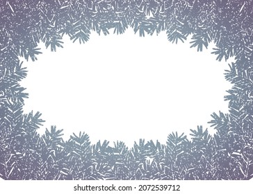 Merry Christmas, New Year, holidays. Template for greeting card. Pine, needles, yew, spruce, branches of an evergreen tree. Mockup for lettering.