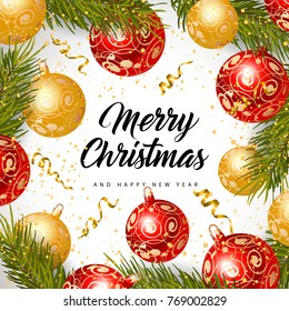 Merry Christmas and New Year Inscription 