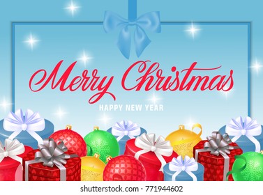 Merry Christmas and New Year Inscription
