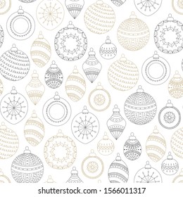 Merry Christmas and New year seamless pattern. Vector illustration.