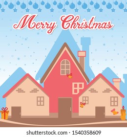 merry christmas and New Year Typographical on background Vector