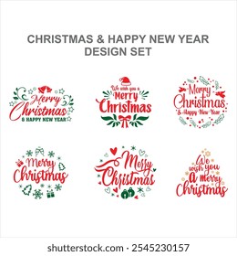 Frohe Weihnachten und Neujahr Typografie