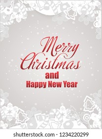 Merry Christmas and New Year vector card. Perfect for prints,flyers,banners, invitations, promotions and more.Vector autumn illustration. 