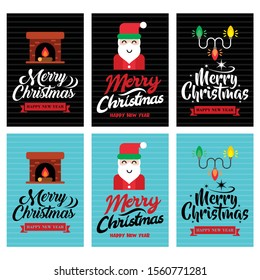 Merry Christmas and New Year Vector Illustration Set with Unique ornament symbol vol.6, Good for cards, postcards, invitations, banner, poster, print and other uses.