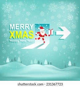 Merry Christmas and New Year Vector background."XMAS Sign" Concept.Vector illustration.
