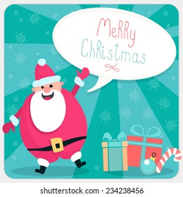 Merry Christmas and New Year vintage greeting card