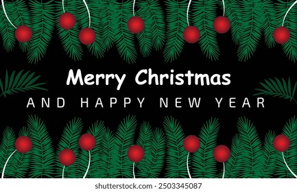 Merry christmas and new year wish card design