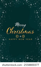 Merry Christmas and New Year Wishing Card Vector Illustration.