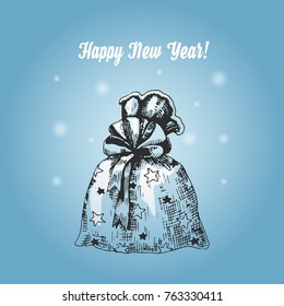 Merry Christmas. New Year's holidays. Vector illustration of a sketch made by hand. Isolated object on the background.