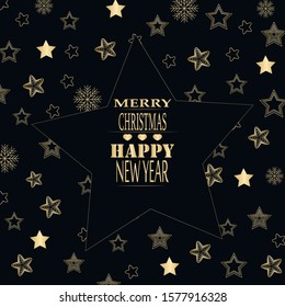 Merry Christmas and New Year.White Origami Paper cut.Party invitation.