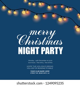Merry Christmas Night Party Background