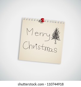 Merry Christmas Note Paper Vector