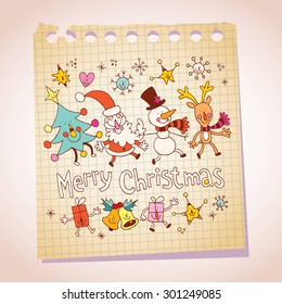 Merry Christmas notepad paper message greeting