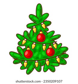 Merry Christmas object. Holiday item in cartoon style.