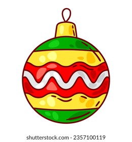 Merry Christmas object. Holiday item in cartoon style.