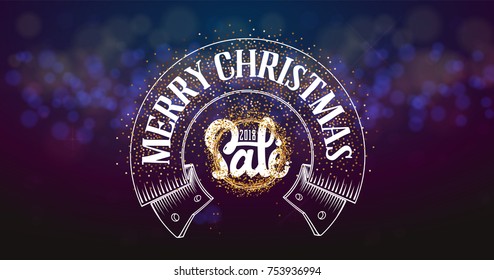 Merry Christmas on the background light bokhe. Can be used for your design.