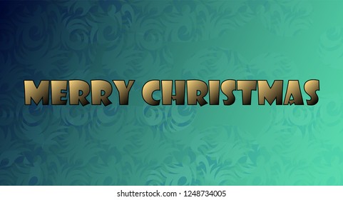 Merry Christmas on a blue background. Vector illustration