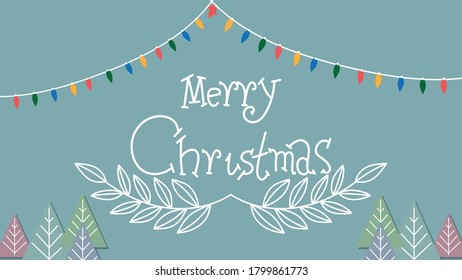 Merry Christmas on blue background in Christmas holidays, Vector illustration EPS 10