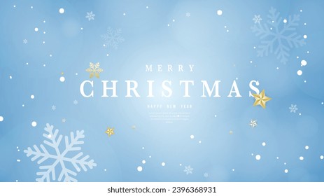 Merry Christmas  on bokeh and snow background  , Flat Modern design , illustration Vector EPS 10