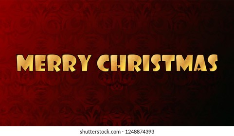 Merry Christmas on a burgundy  background. Vector illustration