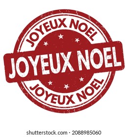 Merry Christmas on french language ( Joyeux Noel ) grunge rubber stamp on white background, vector illustration