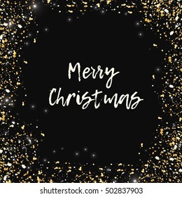 Merry Christmas on glittering  background. - stock vector