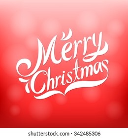 Merry Christmas on red background.
