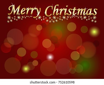 Merry Christmas on red background vector illustration