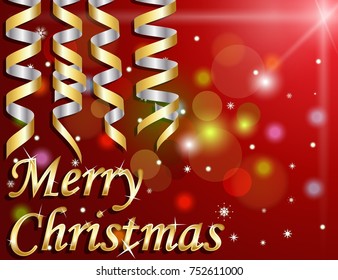 Merry Christmas on red background vector illustration