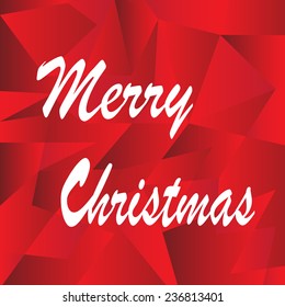 Merry christmas on a red geometric background